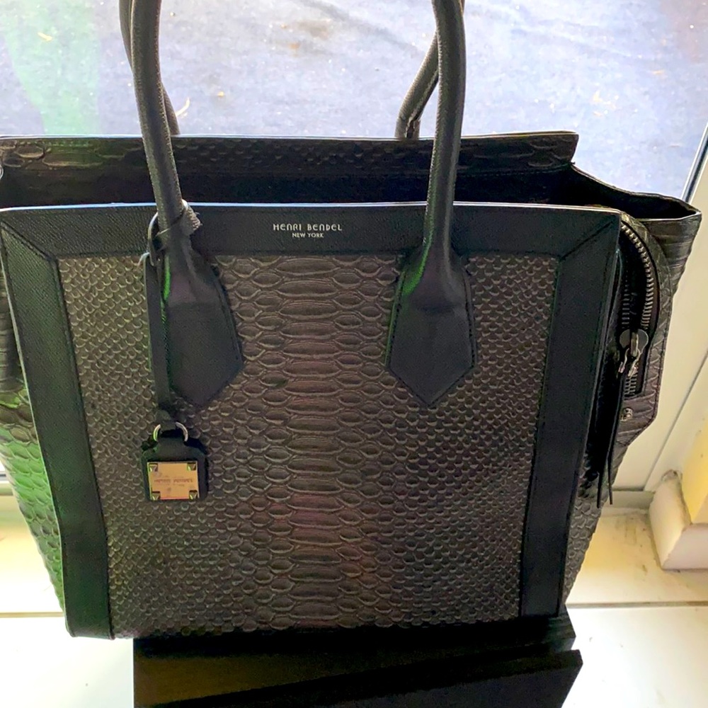Henri Bendel New York Black Leather
